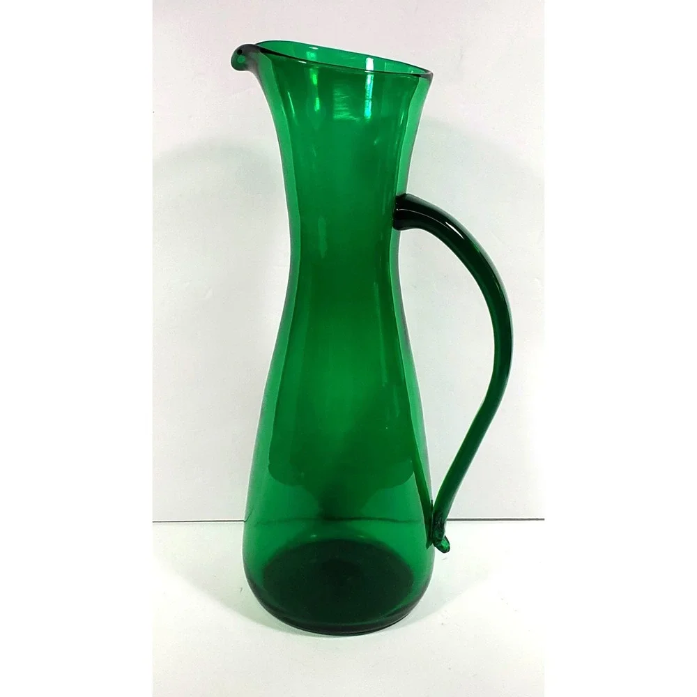 Vintage‎ Indiana Handcraft Glass Pitcher Spring Green 12 1/2